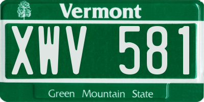 VT license plate XWV581