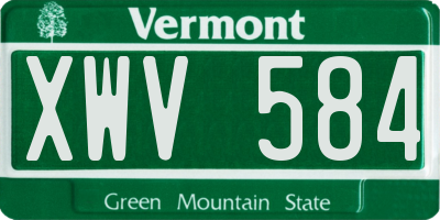 VT license plate XWV584