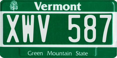 VT license plate XWV587