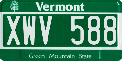 VT license plate XWV588
