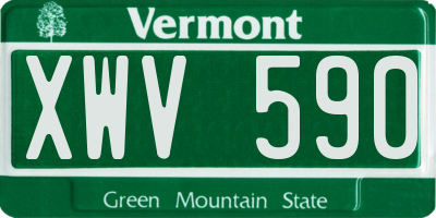 VT license plate XWV590