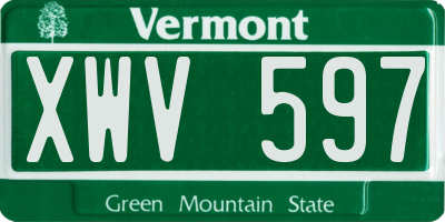 VT license plate XWV597
