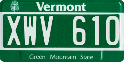 VT license plate XWV610