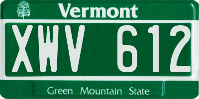 VT license plate XWV612