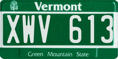 VT license plate XWV613