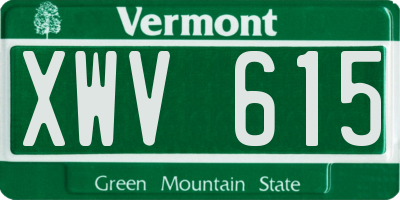 VT license plate XWV615