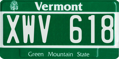 VT license plate XWV618