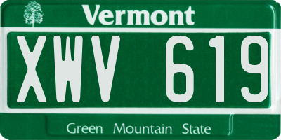 VT license plate XWV619