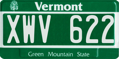 VT license plate XWV622