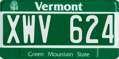 VT license plate XWV624
