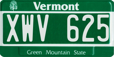 VT license plate XWV625