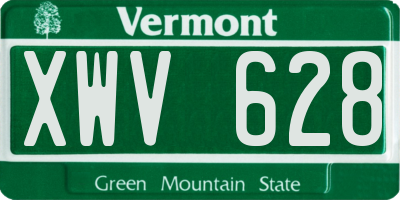 VT license plate XWV628