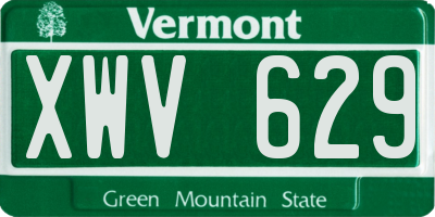 VT license plate XWV629