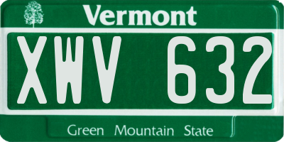 VT license plate XWV632