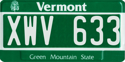VT license plate XWV633