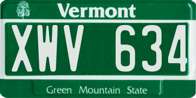 VT license plate XWV634