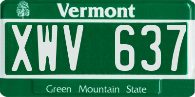 VT license plate XWV637