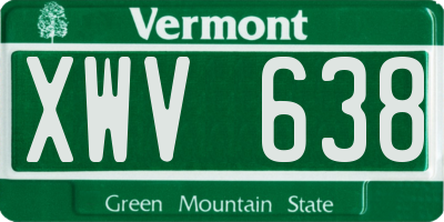VT license plate XWV638