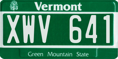VT license plate XWV641