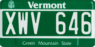 VT license plate XWV646