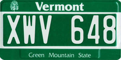 VT license plate XWV648