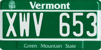 VT license plate XWV653