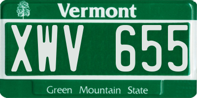 VT license plate XWV655