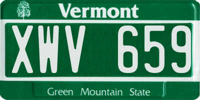 VT license plate XWV659