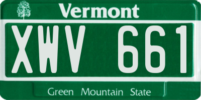 VT license plate XWV661