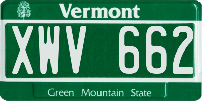 VT license plate XWV662