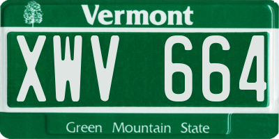 VT license plate XWV664