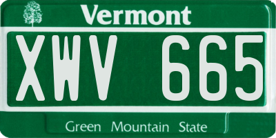 VT license plate XWV665