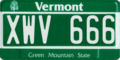VT license plate XWV666