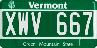 VT license plate XWV667