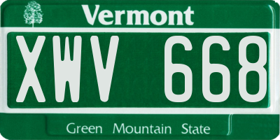 VT license plate XWV668