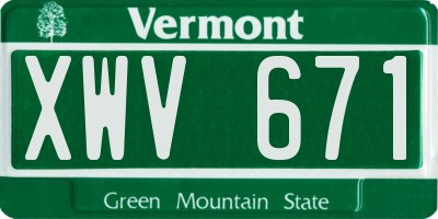 VT license plate XWV671