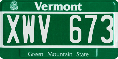 VT license plate XWV673