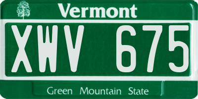 VT license plate XWV675