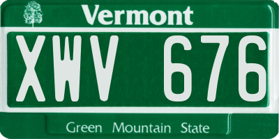 VT license plate XWV676