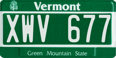 VT license plate XWV677