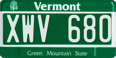 VT license plate XWV680