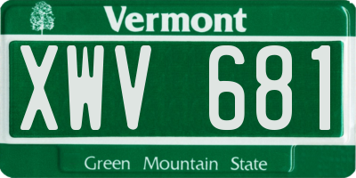 VT license plate XWV681