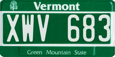 VT license plate XWV683