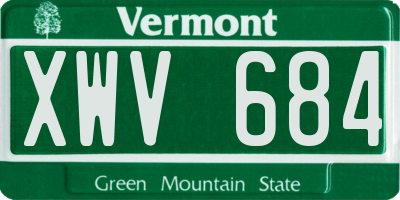 VT license plate XWV684