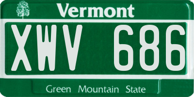 VT license plate XWV686