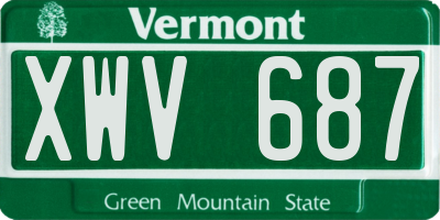 VT license plate XWV687