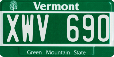 VT license plate XWV690