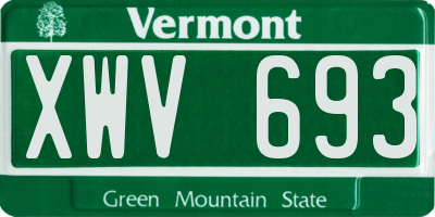 VT license plate XWV693