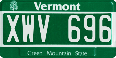 VT license plate XWV696