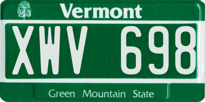 VT license plate XWV698